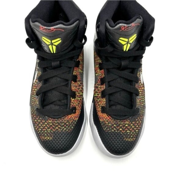 Nike Kobe IX Elite Youth 7Y Black And Metallic Basketball Silver Baseball Shoes - Picture 7 of 11